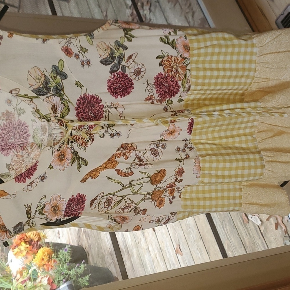 Mystree Button-up Sleeveless Multicolored Layered Sz. L Blouse Tunic - Picture 7 of 12
